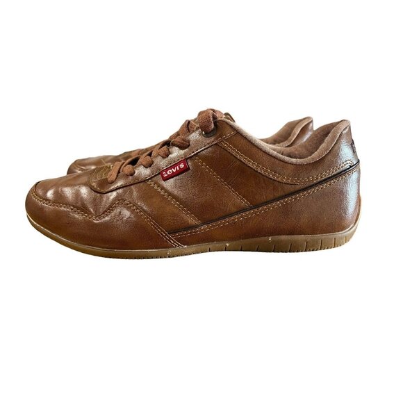 Vintage Levi Strauss & Co. Brown Lace Up‎ Sneakers Red Tab Size 9.5 - Picture 1 of 9